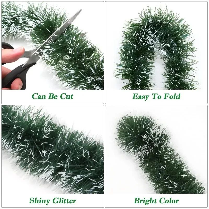 Christmas Green Cane Ribbons Party Garland DIY Xmas Tree Ornaments Green Cane Ribbons Wreath Hanging Pendent Home Decoration