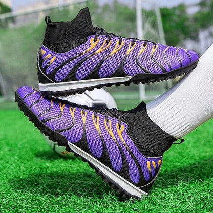 Men Match Non Slip Football Boots Cleats Indoor Outdoor Soccer Shoes Sport Training Long Spikes FG/TF Boys Futsal Comfortable