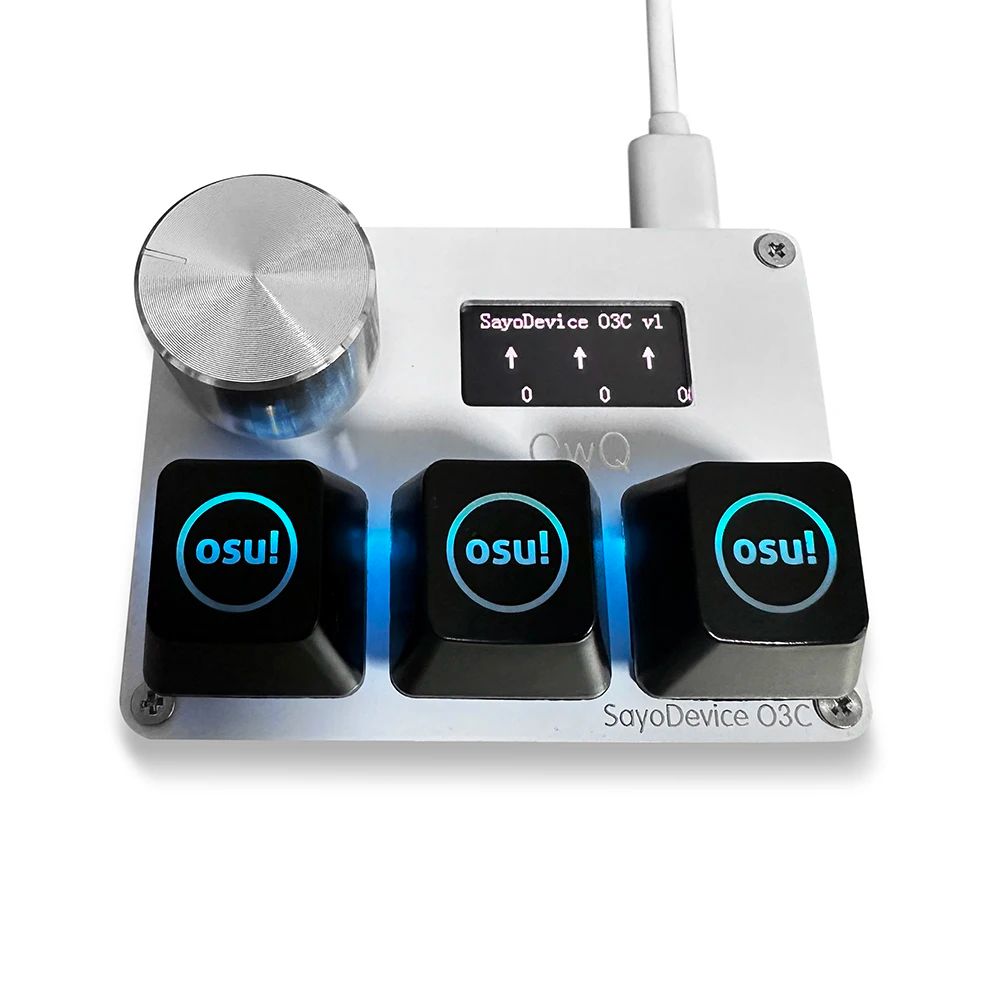 4+4 O3C+ SayoDevice OSU O3C Rapid Trigger Hall Switches Magnetic Pink Switches Keyboard With Knob Screen Geometry Dash Keyboard