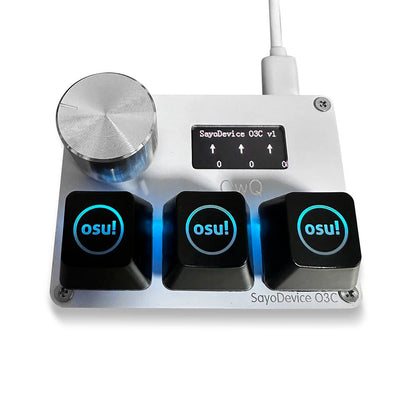 4+4 O3C+ SayoDevice OSU O3C Rapid Trigger Hall Switches Magnetic Pink Switches Keyboard With Knob Screen Geometry Dash Keyboard