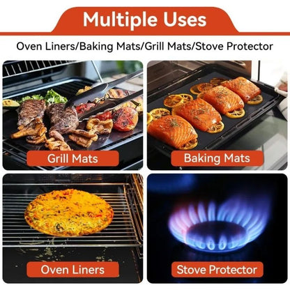 1-4PCS BBQ Grill Mat Barbecue Baking Non-stick Pad Reusable Heat Resistant Outdoor Grill Mat Barbecue Party Mat Kitchen Tools
