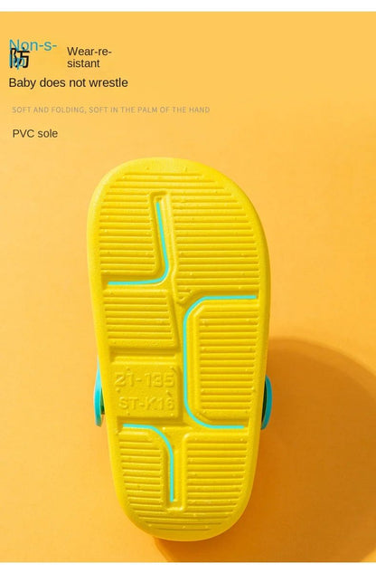 Summer Kids Sandals Hole Children's Shoes Slippers Soft Anti-Skid Cartoon DIY Design Hole Baby Shoes Sandy Beach For Boys Girls