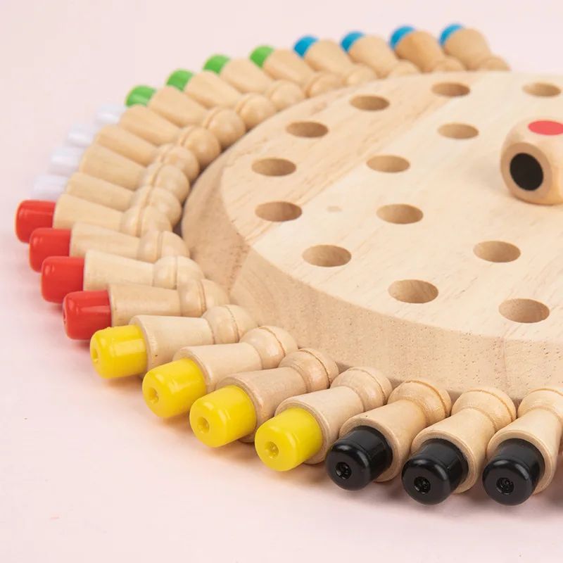 Wooden Memory Match Stick Chess Color Game Board Puzzles Montessori Educational Toy Cognitive Ability Learning Toys For Children