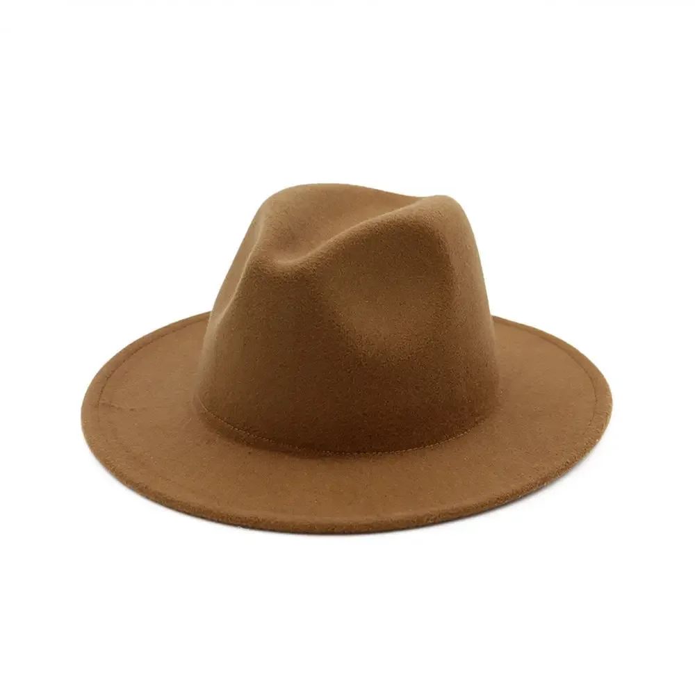 Chapéu Fedora de Feltro de Lã Novo para Mulheres e Homens, Elegante para Outono Inverno, Chapéus de Inverno para Senhoras e Cavalheiros, Casamento, Igreja, Jazz, 55-60CM Gorros