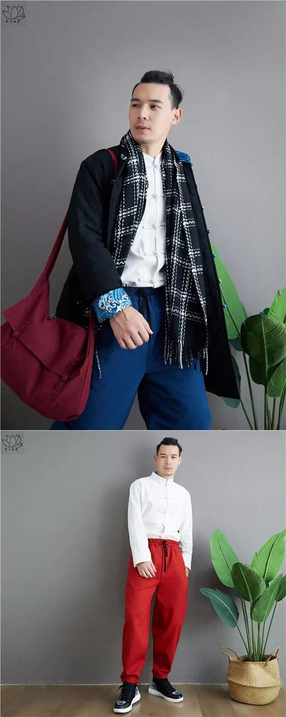 New Arrival Spring Autumn Handmade Cotton Linen Chinese Style Vintage Tang Suit Shirt White Base Layer Monk's Shirt