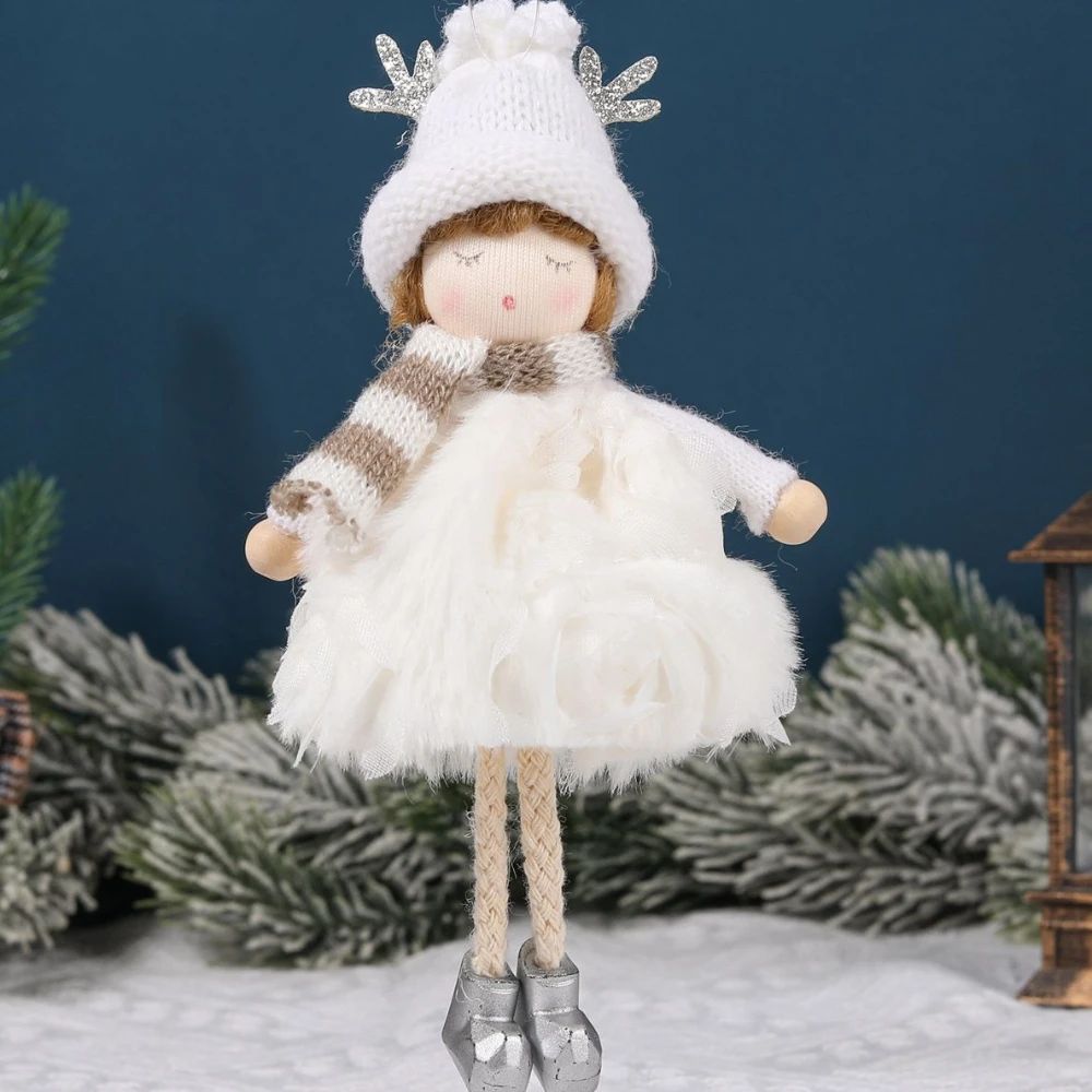 Christmas plush antlers angel girl pendant Christmas tree pendant creative doll pendant gift