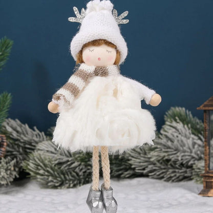 Christmas plush antlers angel girl pendant Christmas tree pendant creative doll pendant gift