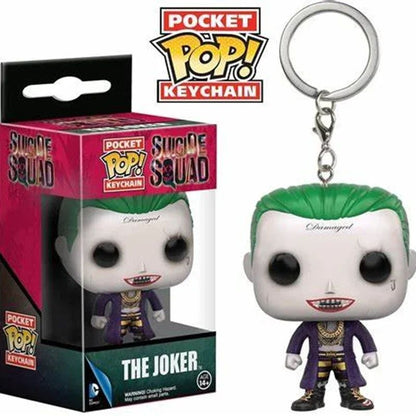 FUNKO POP Filmes Esquadrão Suicida O Coringa Arlequina Rei Tubarão Chaveiro Brinquedo Boneco de Ação Coleção de Brinquedos para Crianças com Caixa