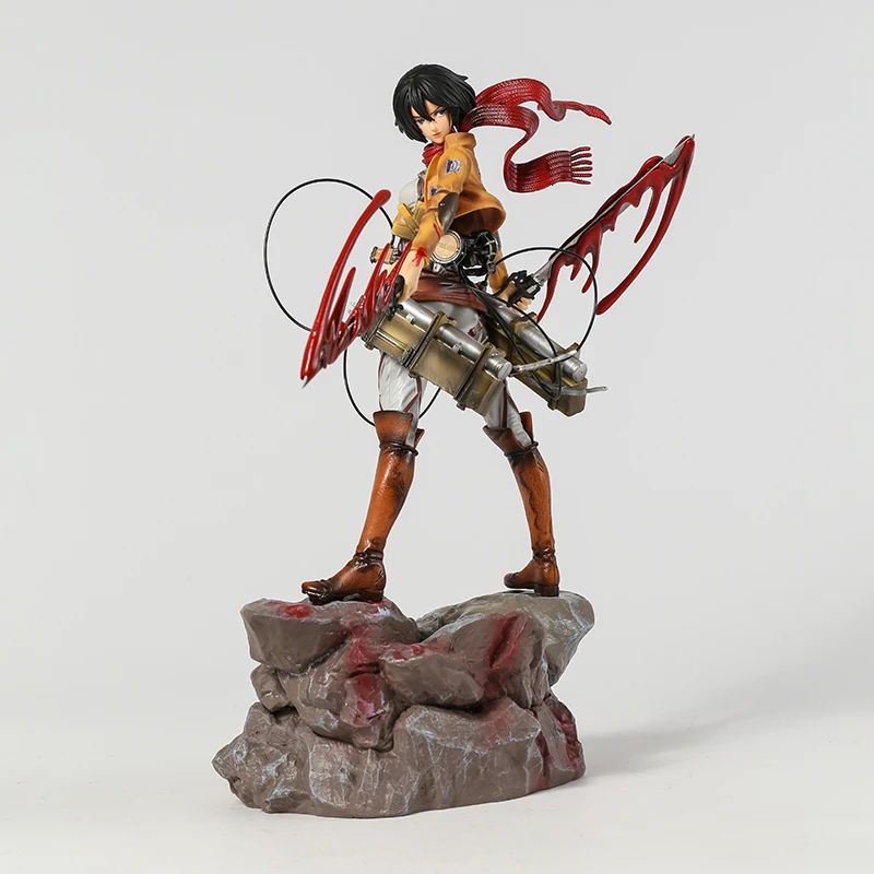 Mikasa Levi Ackerman Battle Damage Ver PVC Anime Figure Colecionável Estátua Boneca Modelo Presente Brinquedo Decoração