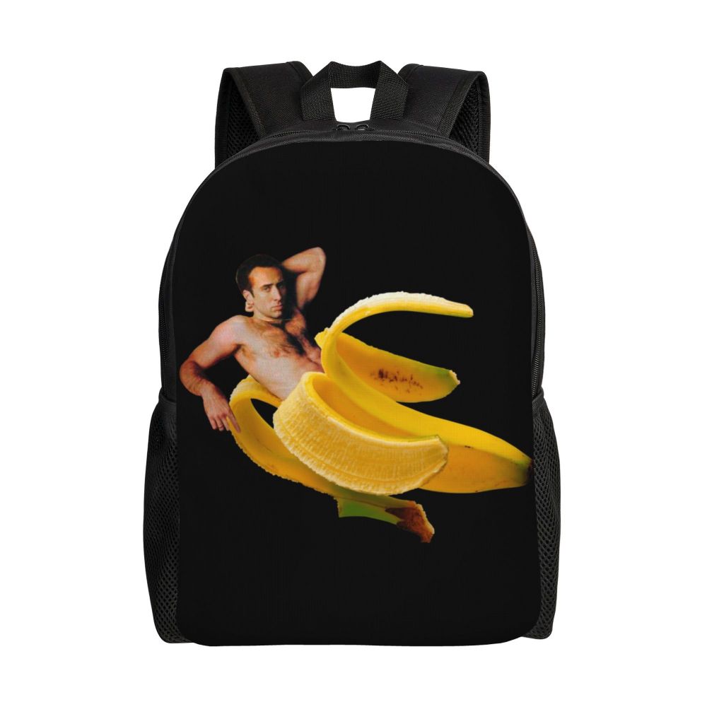 Custom Nicolas Cage Meme Laptop Backpack Women Men Basic Bookbag for College School Student Funny Bags