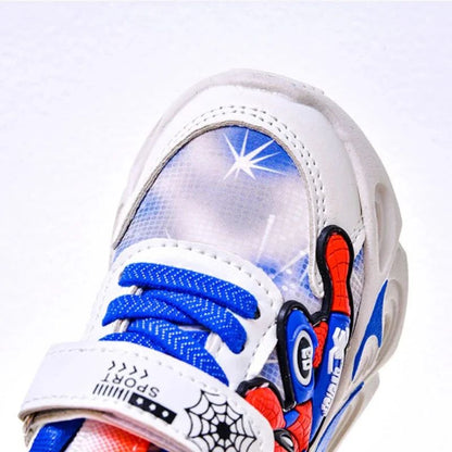 Disney Fashion Spiderman Baby Boys Spring/Autumn Lighted Trendy Kids Boy Sports Casual Children's Sneakers