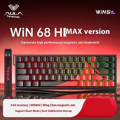 Teclados Win60 Win68 Aula com Teclas Magnéticas 8K, Teclado Mecânico para Jogos, Teclado com Fio para Esports com Luz RGB e Hot-Swap para PC Gamer (Presente)