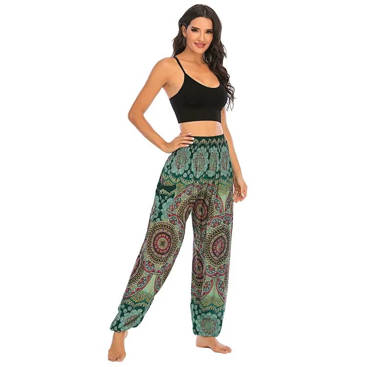 Folk-Custom Yoga Pants Women Vintage Joggers Pants Sweatpants Fashion Loose Sportwear Casual Trousers Streetwear Woman Clothes