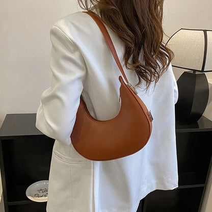 Fashion Luxury Design PU Leather Hobo Shoulder Bag Women Small Clutch Handbag Purse Female Underarm  Bag Travel Totes
