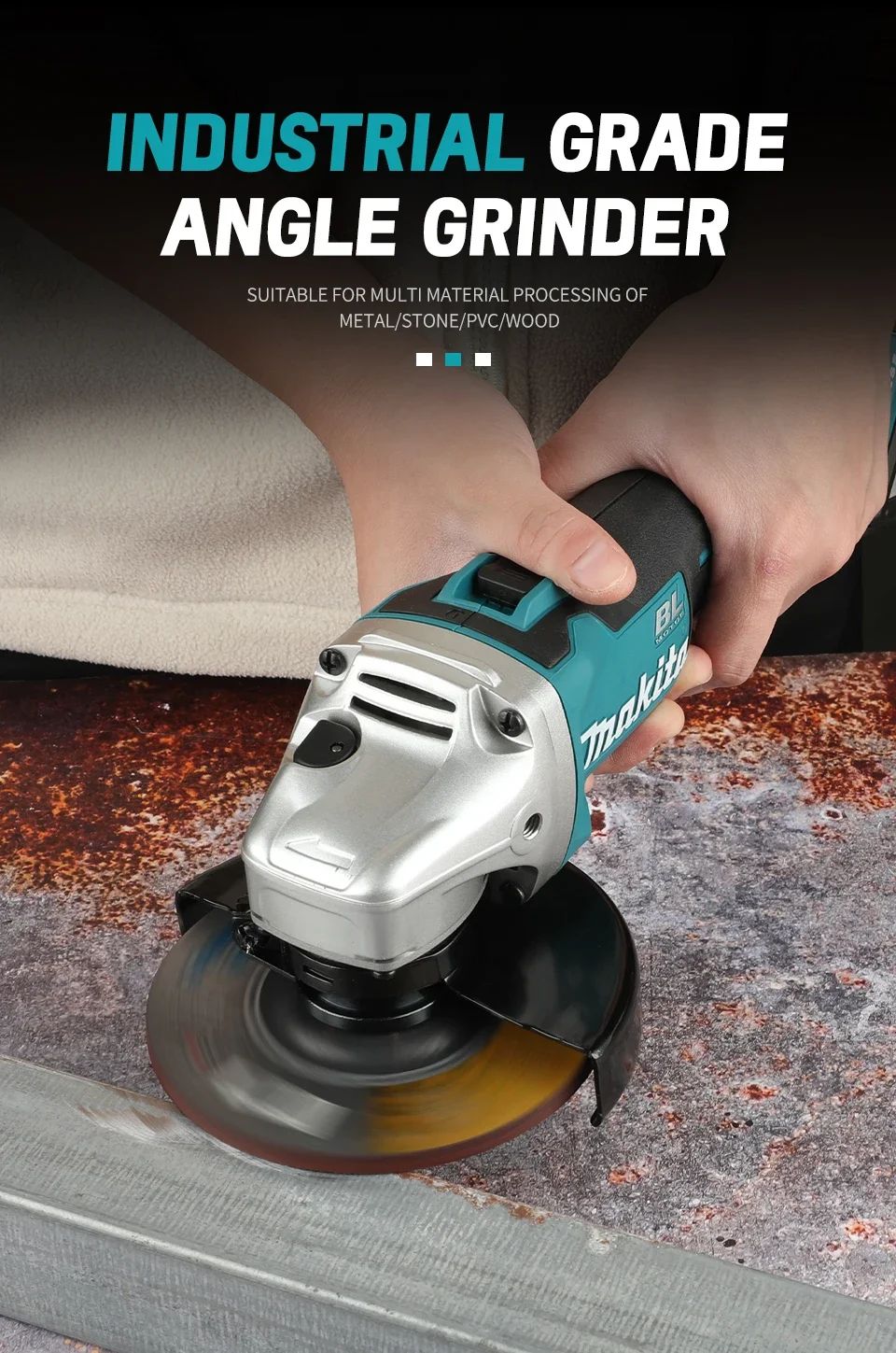 Makita DGA504 18V 6.0Ah 125mm Esmerilhadeira Angular de Lítio Recarregável sem Escovas Máquina de Corte de Alta Potência Máquina de Polimento