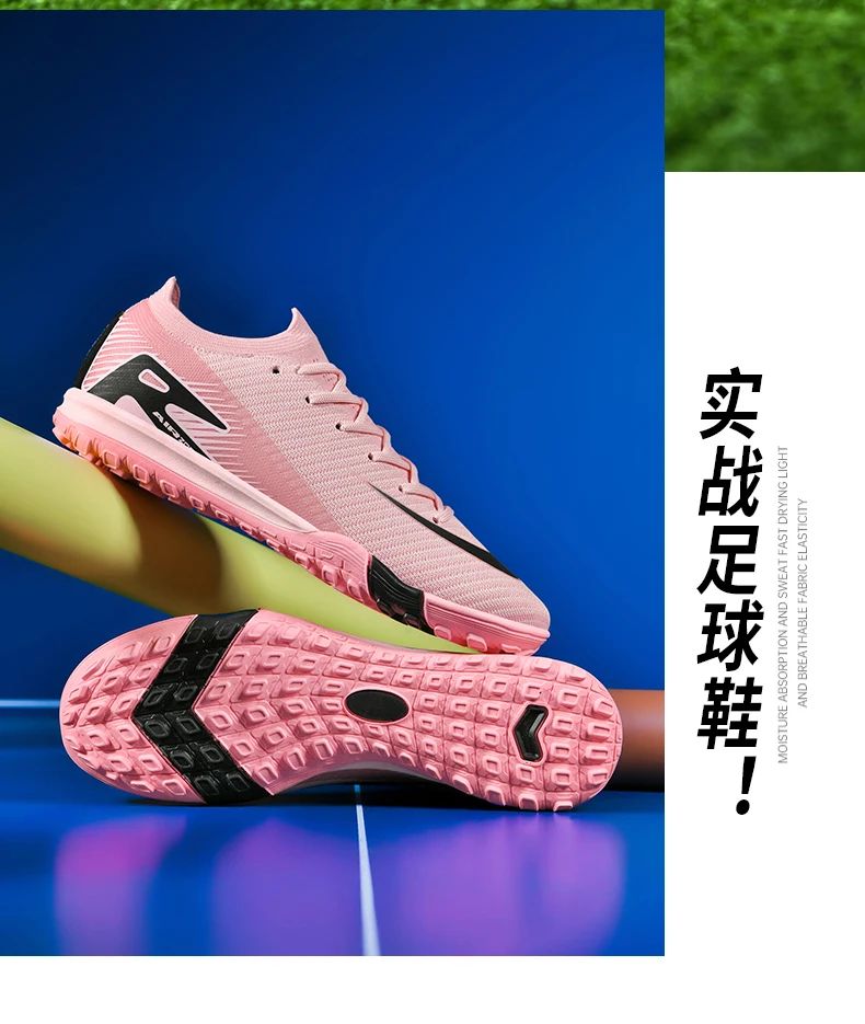 New Men Football Boots Cleats Long Spikes Outdoor Sport Soccer Shoes Adult Training Boys Non Slip Breathable Match Comfortable