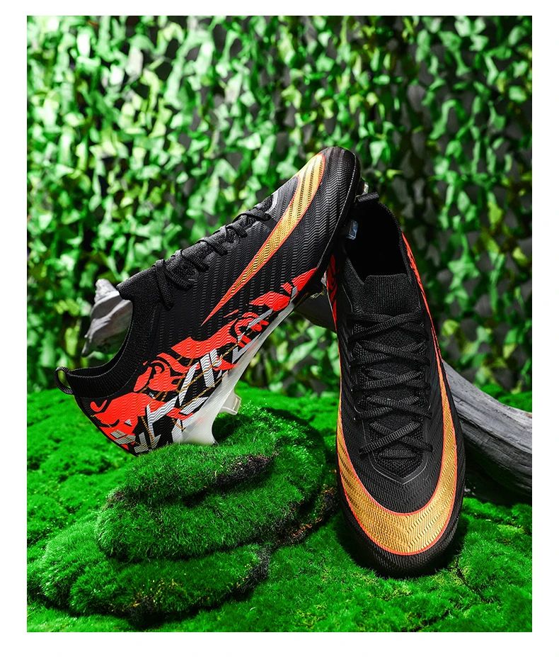 New Men Football Boots Training Long Spikes Soccer Shoes Sneakers Original  Drop Shipping Futsal Cleats Match Ultralight Indoor