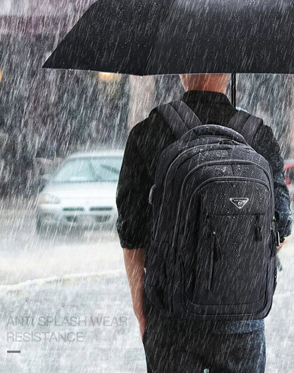 Large Capacity Backpack Men Laptop Backpacks 15.6 Oxford Black Solid High School Bags Teen College Boy Gril Student Backpack