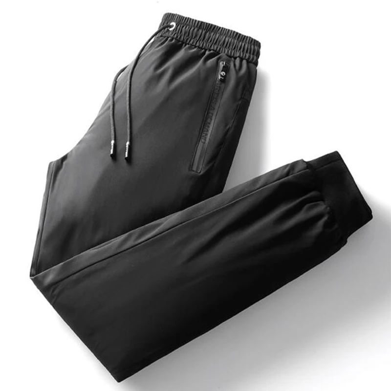 Men's Down Pants Autumn Winter New Solid Color Thickened Warm Outdoor Travel Adventure Harem Pants Men's Plus Size Casual Pants