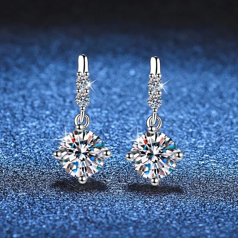 Solid 14K White Gold AU585 Platinum PT950 Earrings earrings earrings female moissanite earrings tassel spirit earrings