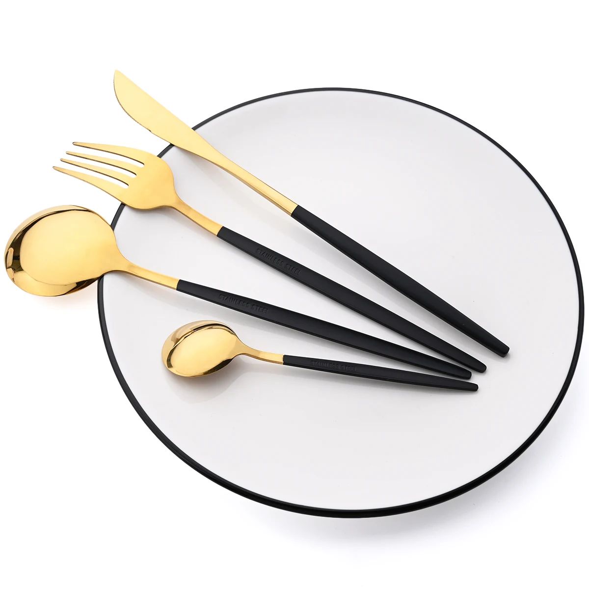 16Pcs Mirror Gold Dinnerware Set Stainless Steel Cutlery Set Fork Knife Coffee Spoon Tableware Silverware Kitchen Flatware Set