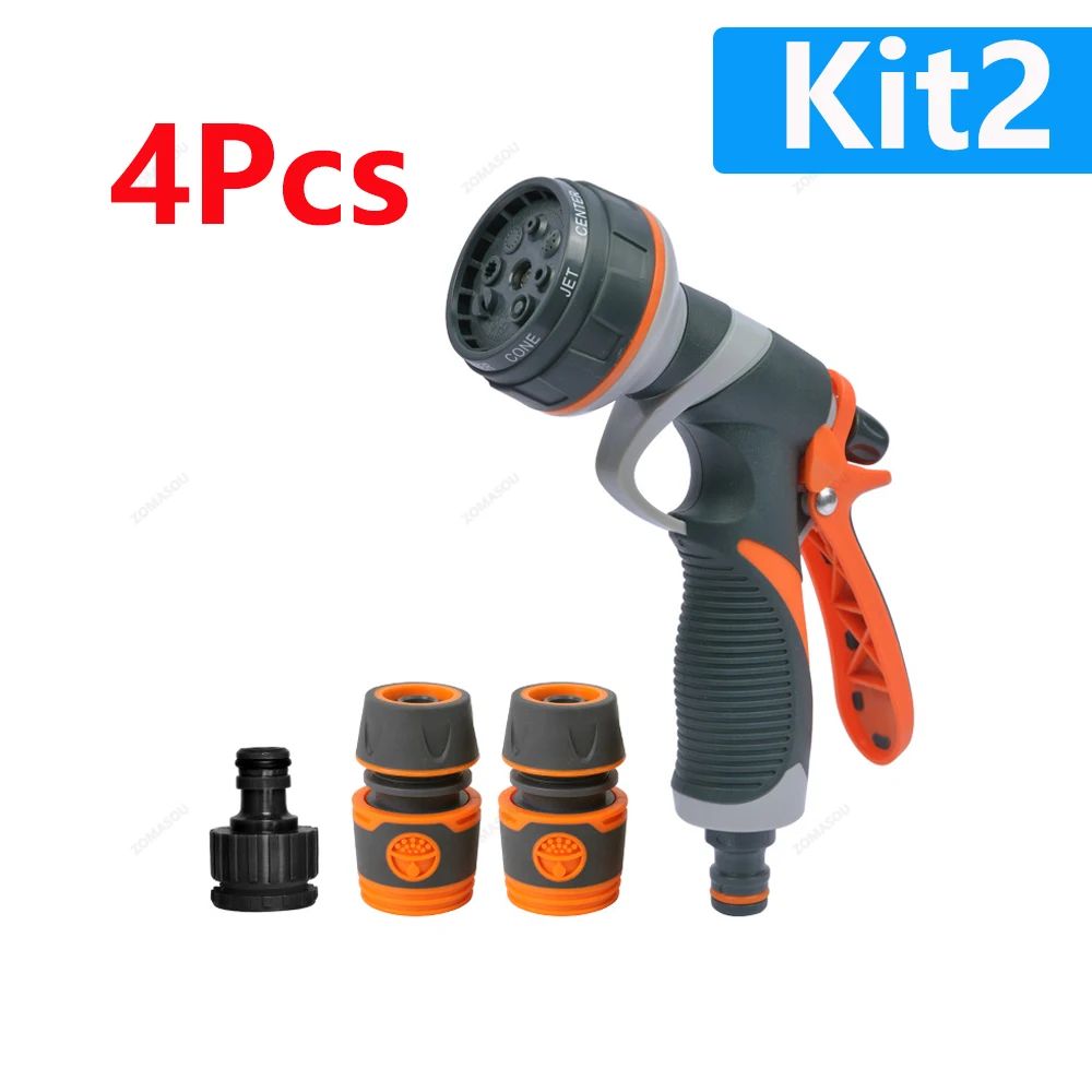 1-5 Unidades Pistola de Rega para Jardim 8 Modos Pulverizador de Alta Pressão Bico de Irrigação Ajustável para Plantas Gramado Quintal Aspersor de Rega