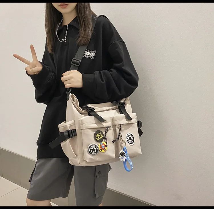 Japanese Harajuku School Bags for Teenage Girls Casual Fashion Crossbody Bag New Trendy Shoulder Bag Student Backpack Hand Bags