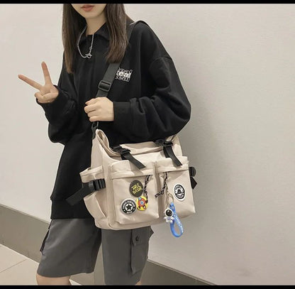 Japanese Harajuku School Bags for Teenage Girls Casual Fashion Crossbody Bag New Trendy Shoulder Bag Student Backpack Hand Bags