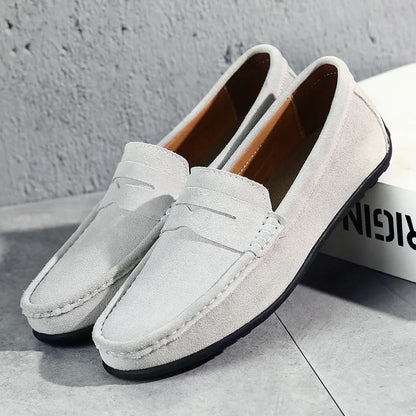 High Quality Leather Men Loafers  Slip on Mens Casual Shoes Fashion Flats Male Driving Shoes Moccasins Ten Colors Size 38-47