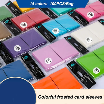 62x89mm 100PCS/Conjunto Protetores de Carta Sólidos Foscos Carregamento Superior para Cartas de Trading (Tamanho Japonês) para YGO