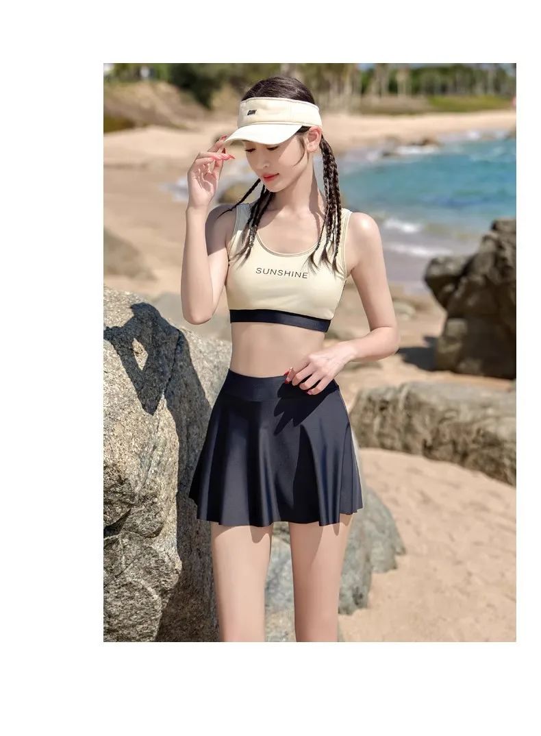 Women's Swimming Suit 2025 New Style Four-Piece Conservative Bikini Long Sleeve Long Pants Surfing Snorkeling Mother Suit
