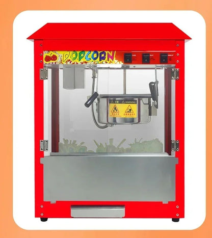 220V Commercial Popcorn Maker Machine, Large Capacity, Quick Heating, for Business Events and Parties