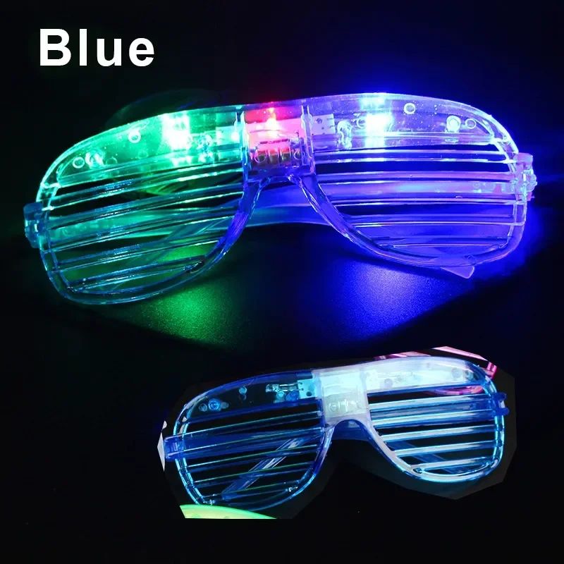 Light Up LED Shutter Glasses Party Sunglasses Glow in The Dark Neon Blinds for Rave Christmas Birthday Wedding  Party Decoration
