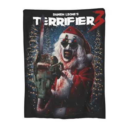Manta de Natal Terrifier 3 de Veludo, Fina e Portátil, para Sofá, Viagem, Primavera/Outono, Halloween, Palhaço