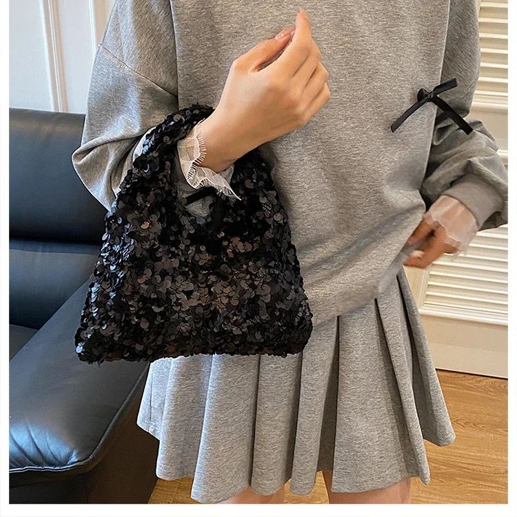 Exquisite Shining Sequins Square Women's Shoulder Bag Popularity Stylish Design Handbags High Quality Solid Sweet Crossbody Bags