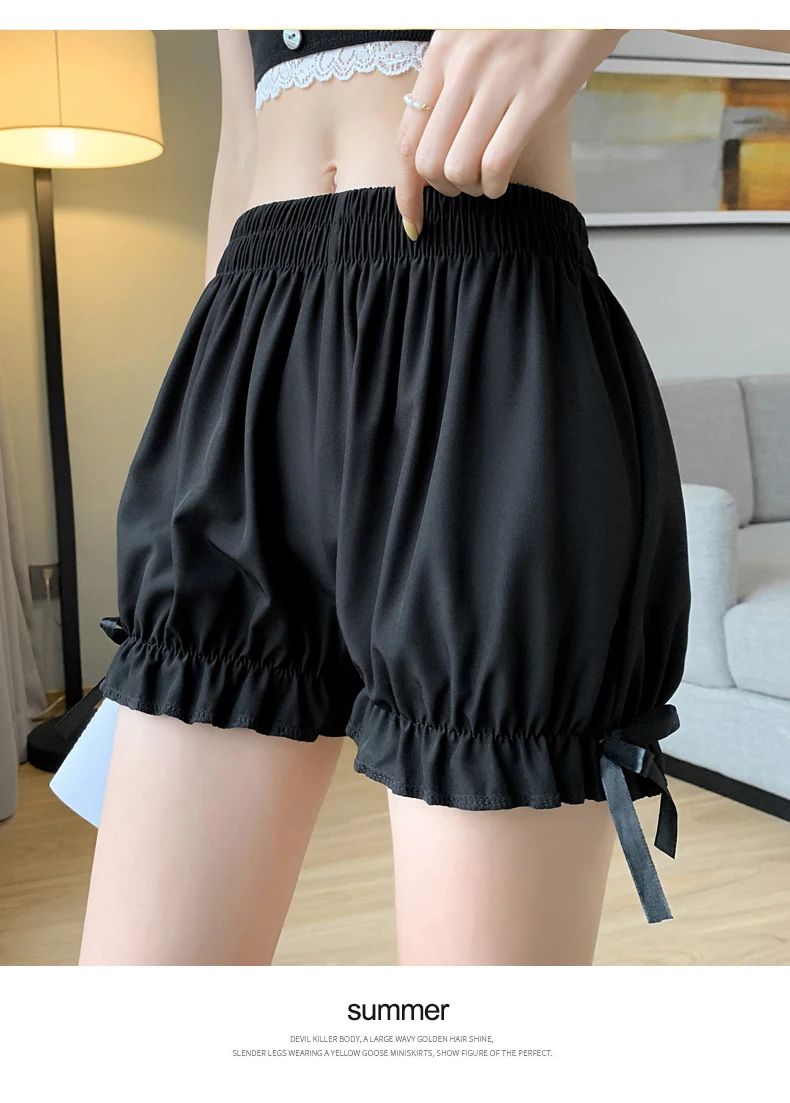 Summer Women's Shorts Bow Lace Thin Anti-exposure JK Lolita Pumpkin Leggings Outerwear Loose Bloomer Shorts Safety Pants