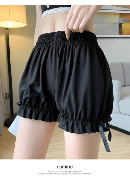 Summer Women's Shorts Bow Lace Thin Anti-exposure JK Lolita Pumpkin Leggings Outerwear Loose Bloomer Shorts Safety Pants