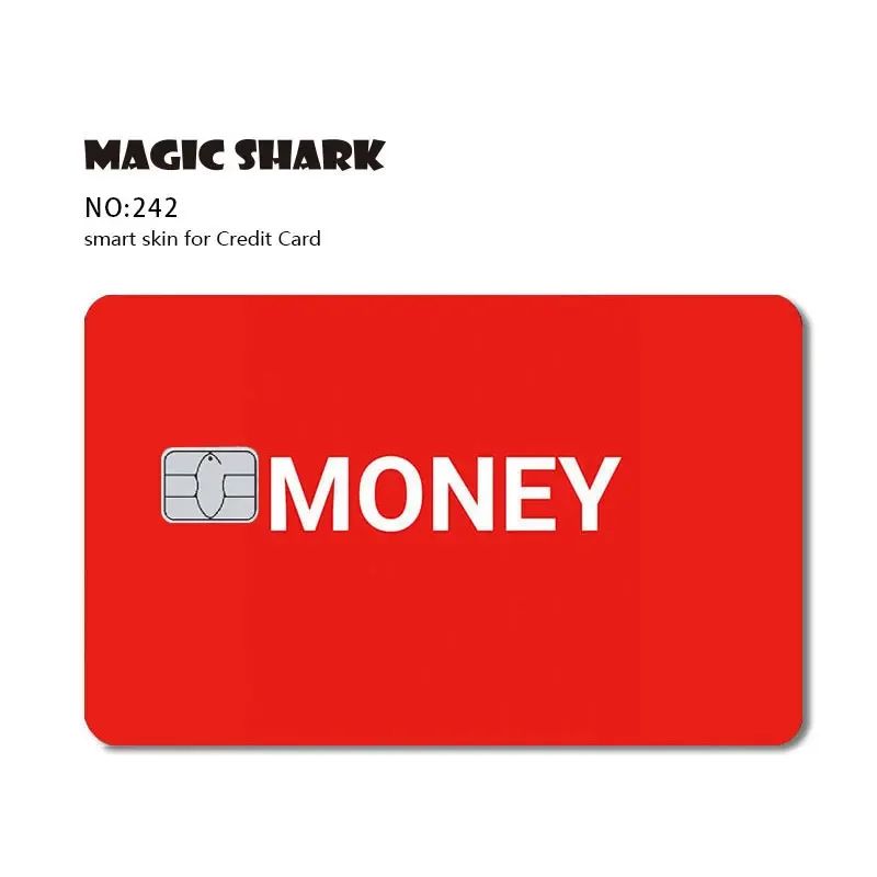 Magic Shark Sugar Daddy Meme Poke Money Funny Sticker Cover Skin Protective for Small Large Chip Credit Debit Card