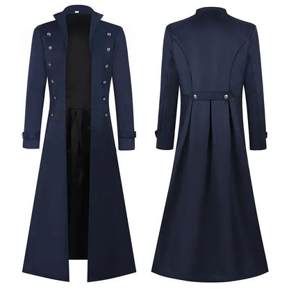 Medieval Men's Pirate Costume Steampunk Vintage Trench Coat Gothic Tuxedo Jacket Victorian Carnival Party Cosplay Jacket Coat