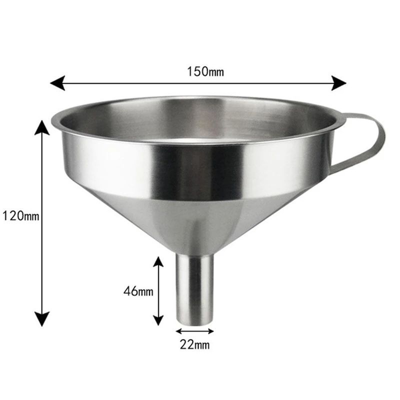 Stainless Steel Funnel Kitchen Oil Liquid Funnel Metal Funnel with Detachable Filter Wide Mouth Funnel for Canning Kitchen Tools