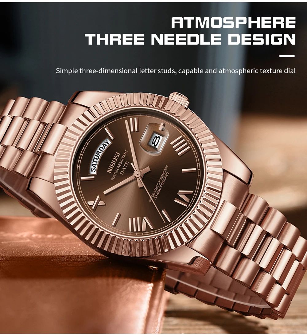 NIBOSI Brand Original Stainless Steel Quartz Watches For Men Luxury Date Display Luminous Fashion Men's Watch relogios masculino