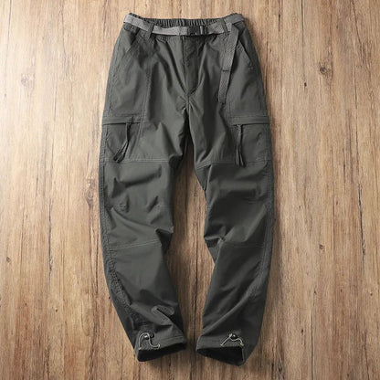 Calças Masculinas de Caminhada ao Ar Livre em Fleece Engrossado Corta-Vento Impermeável Soft Shell Reta Calças de Trabalho Resistentes ao Frio e Quentes