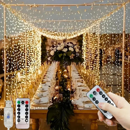 3/6m LED Curtain String Lights USB Festoon Remote Control Garland Fairy Lights Wedding Christmas Decoration for Home Bedroom