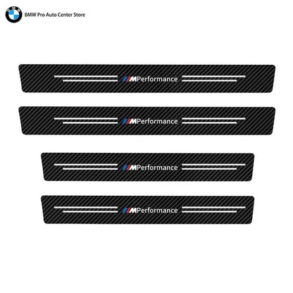 Car Door Automobile Scraper Protection Universal Pedal Protection Sticker Carbon Fiber Grain Automobile Threshold Strip For BMW