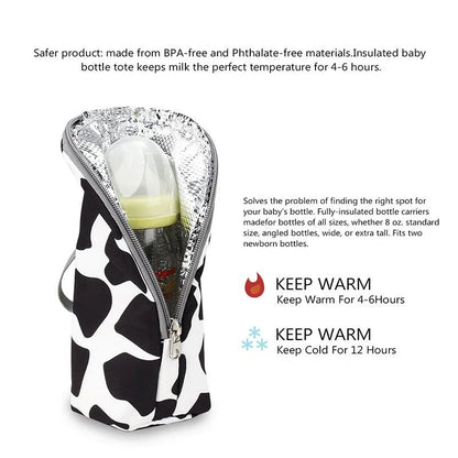Baby Bottle Bag Bottle Warmer Baby Feeding Aluminum Mold Insulation Outing Stroller Hanging Bag For Storage Cups Drinks