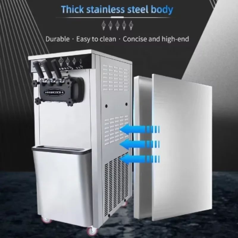 Máquina de Sorvete Expresso Elétrica Comercial Aparelhos de Cozinha Três Sabores Grande Capacidade 220V 110V