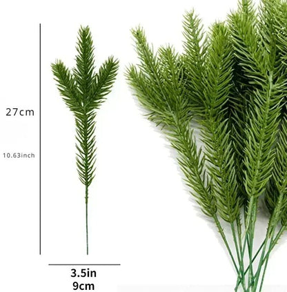 10-100PCS Christmas Artificial Branches Fake Plants Pine Needles Wreath Vine Rattan for Xmas Tree Gift Box Flowers Decoration