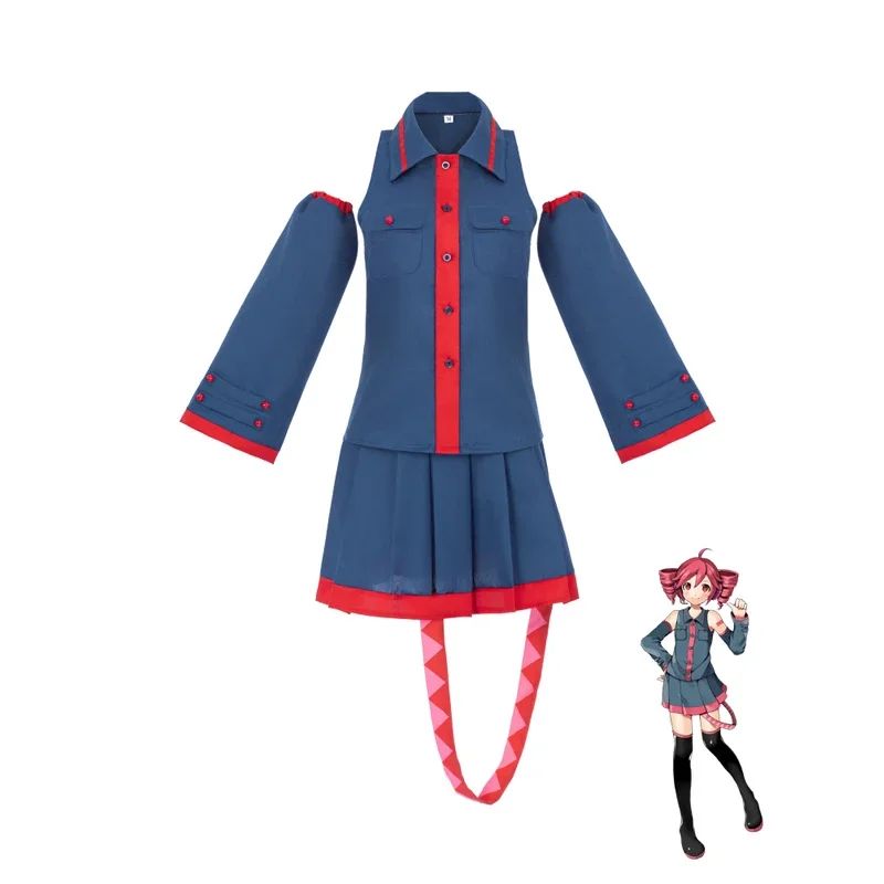 2026 Anime kasane Teto Cosplay Costume Women Men Grey Pink Dress Cosplay Halloween Costume Cosplay Made Accessorie props