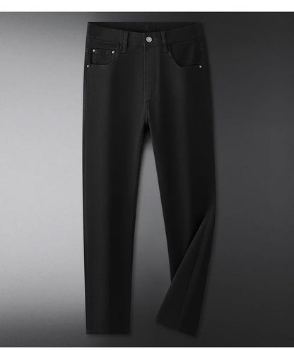 BlackJeans2024 Nova Coleção Outono/Inverno Marca da Moda Casual Slim Fit Elástica Estilo Europeu Calça Comprida Masculina Estampa Fashion