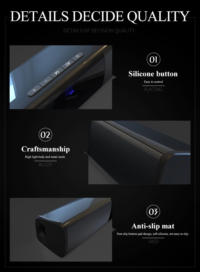 Super Powerful Sound Bar Portable Wireless Bluetooth Speaker Surround Stereo Home TV Sound Box Subwoofer FM Radio caixa de som
